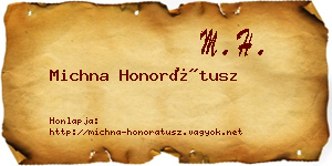 Michna Honorátusz névjegykártya